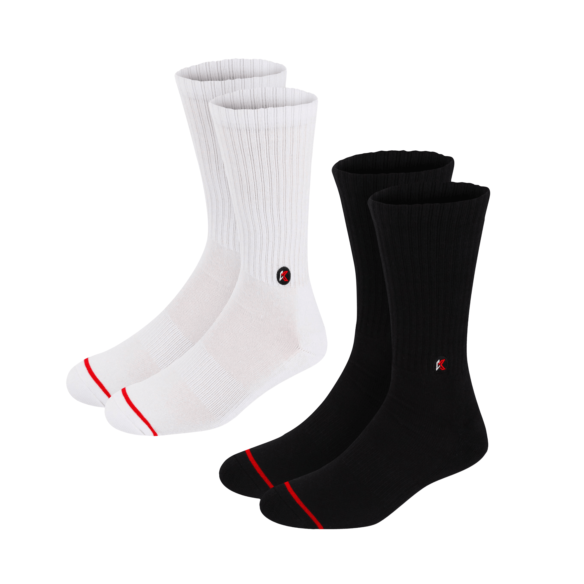 2 Pack Black & White Crew Sock - Kecks