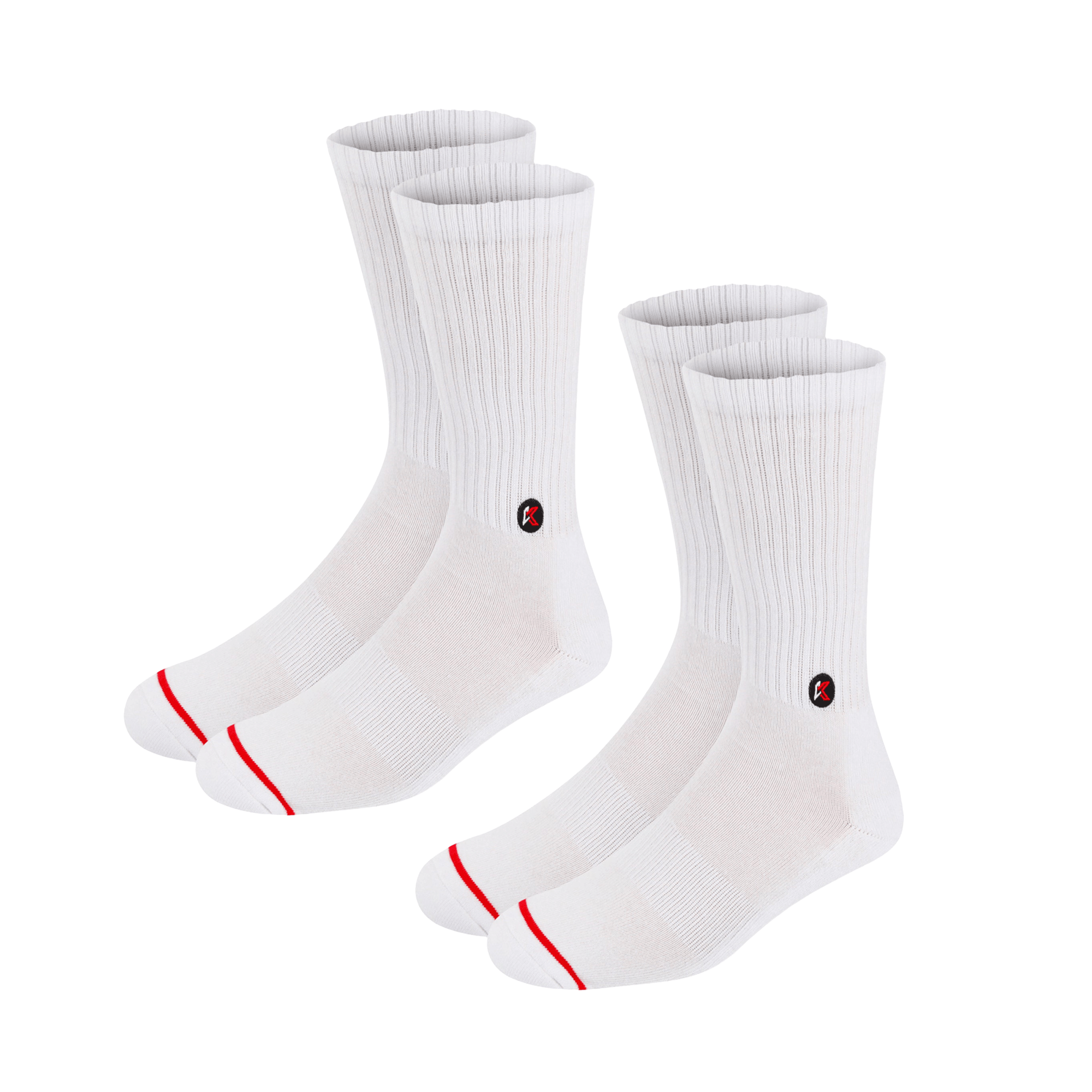 2 Pack White Crew Sock - Kecks