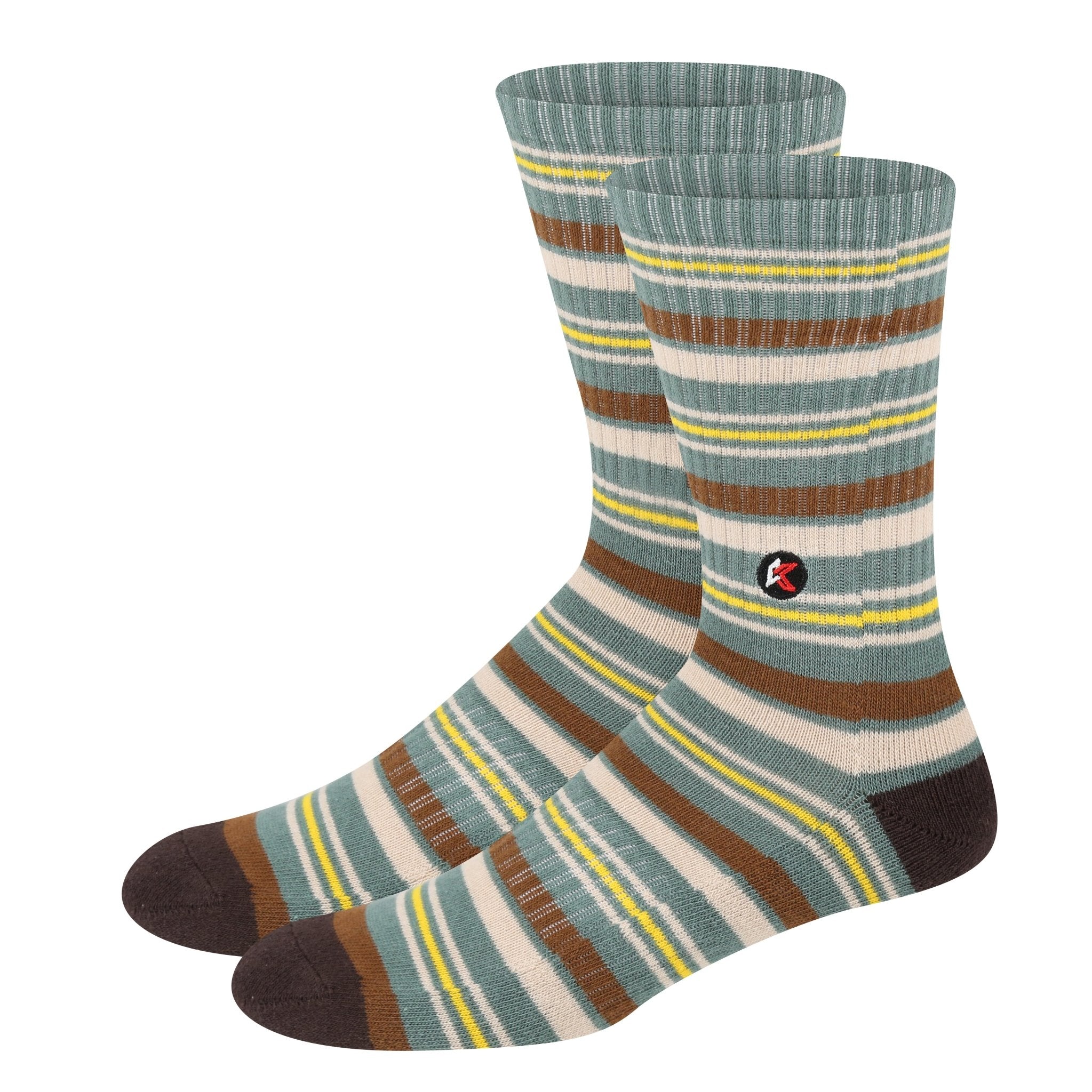 3 Pack Green Stripe Crew Sock - Kecks