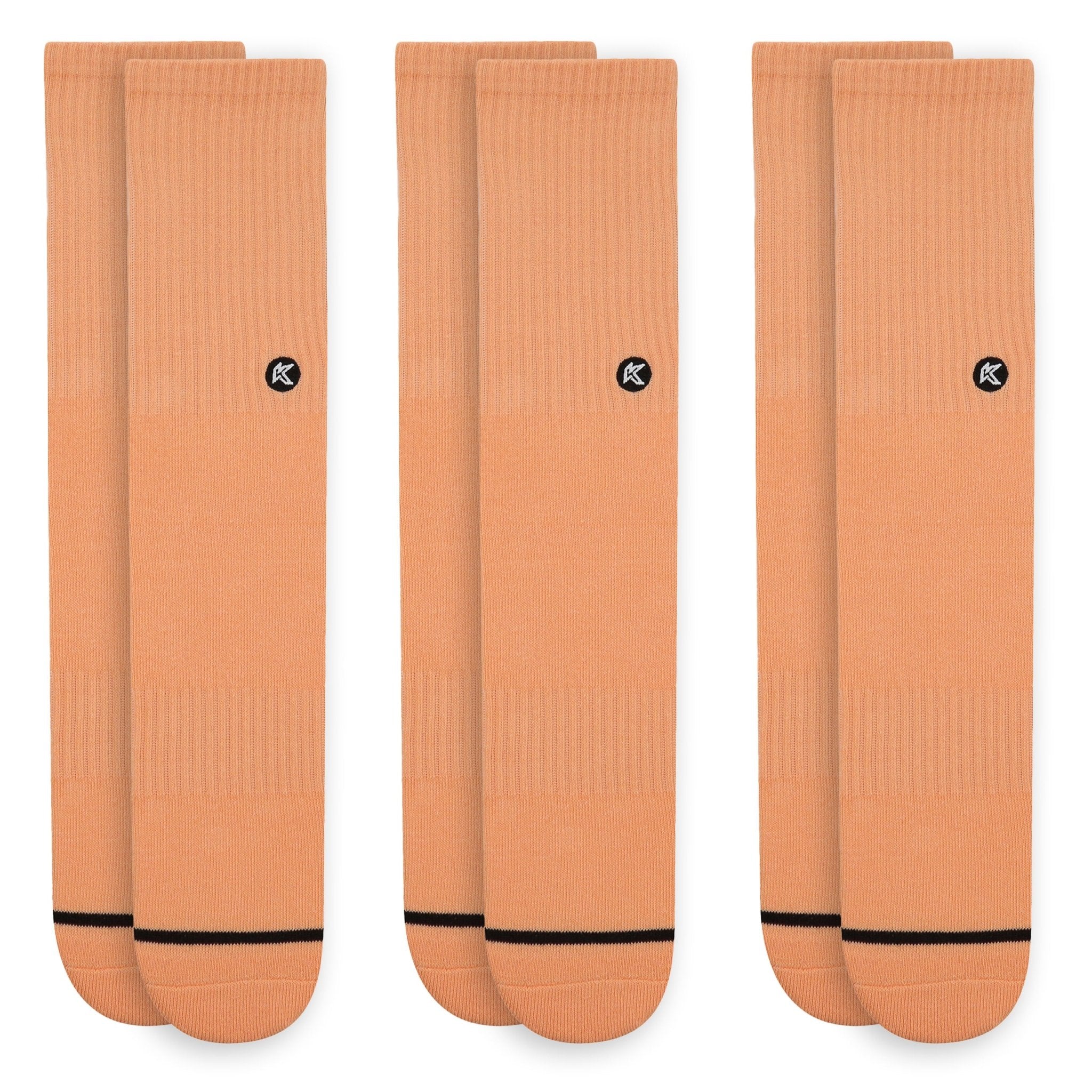 3 Pack Peach Crew Sock - Kecks