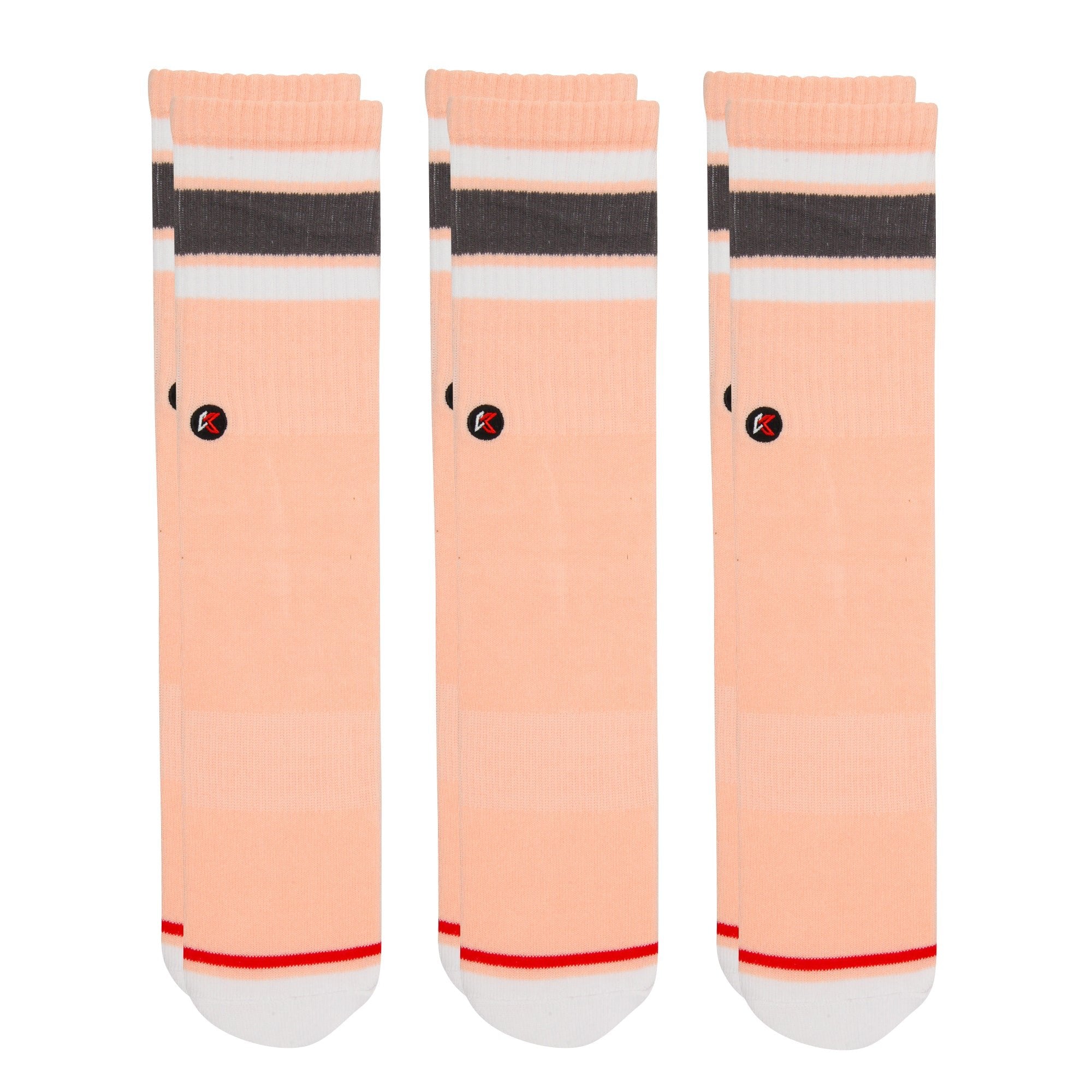 3 Pack Salmon Crew Sock - Kecks