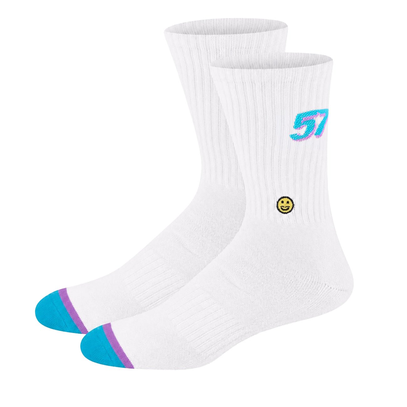57 Hex Crew Sock White - Kecks