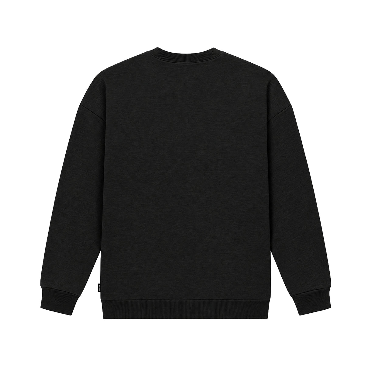 Kecks black crew neck sweatshirt, back view