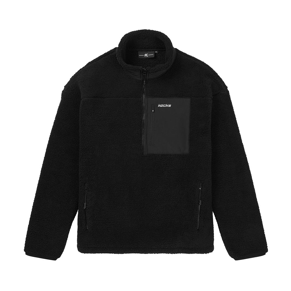 Black Sherpa 1/4 Zip Fleece - Kecks