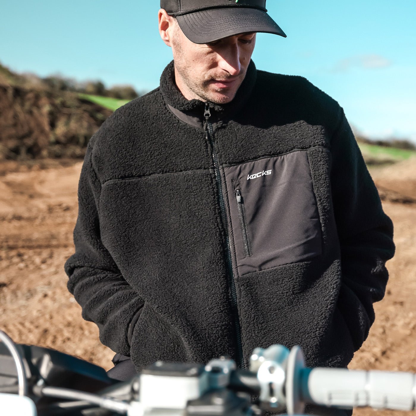 Black Sherpa full Zip Fleece - Kecks