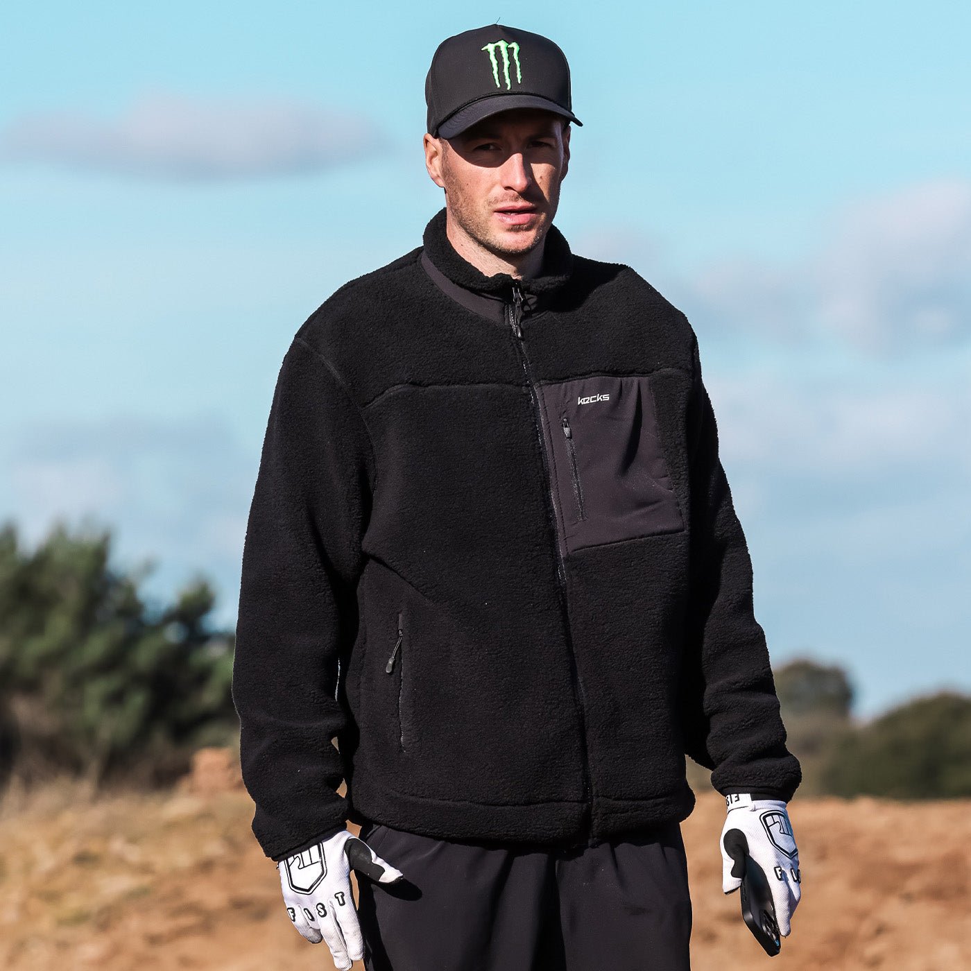 Black Sherpa full Zip Fleece - Kecks