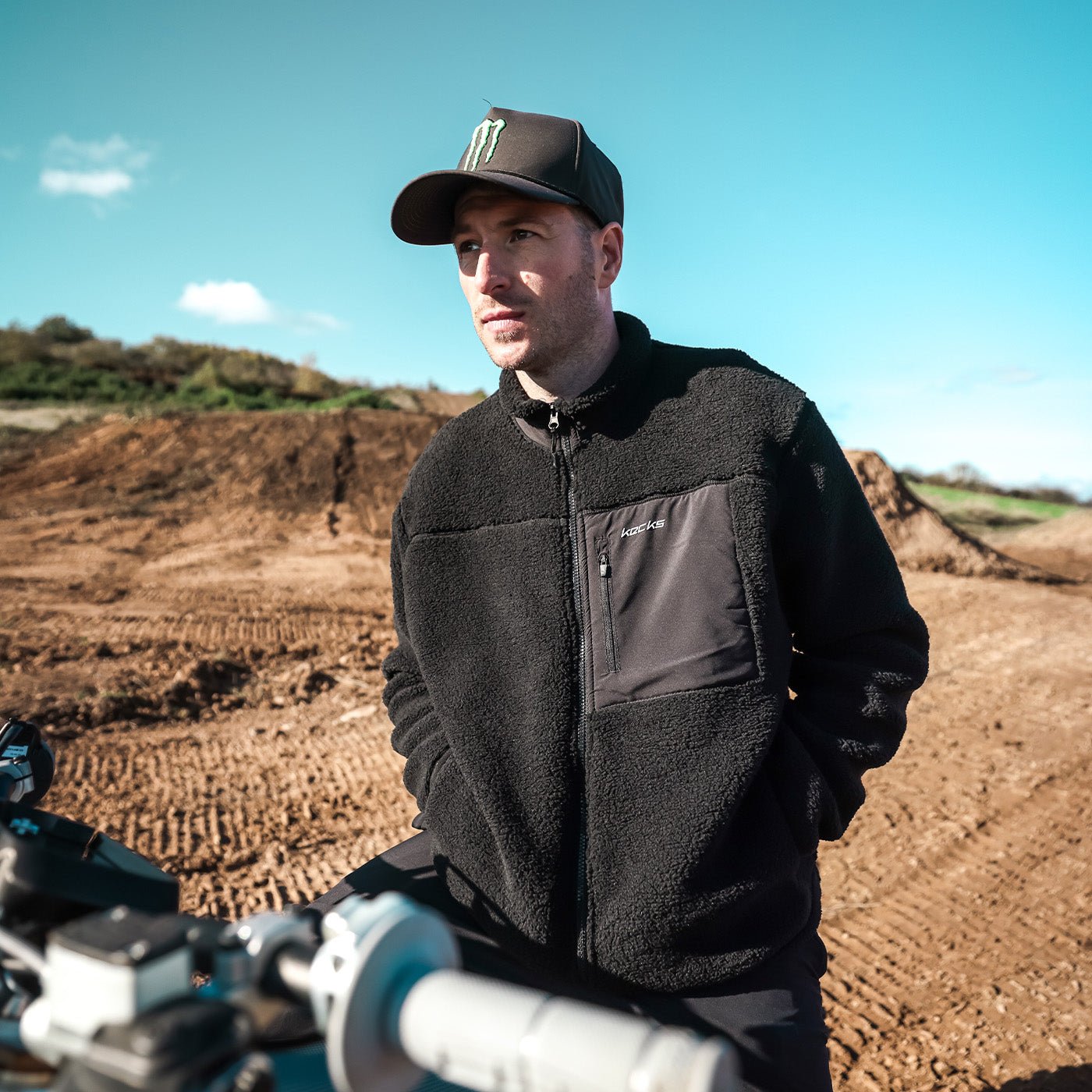 Black Sherpa full Zip Fleece - Kecks