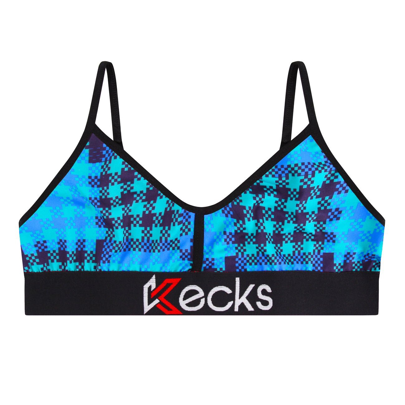Cyan Plaid Lounge Bralette - Kecks