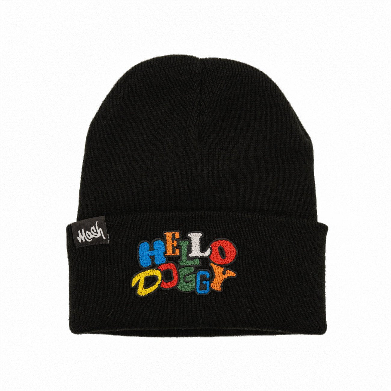 Hello Doggy Black Beanie Hat - Kecks