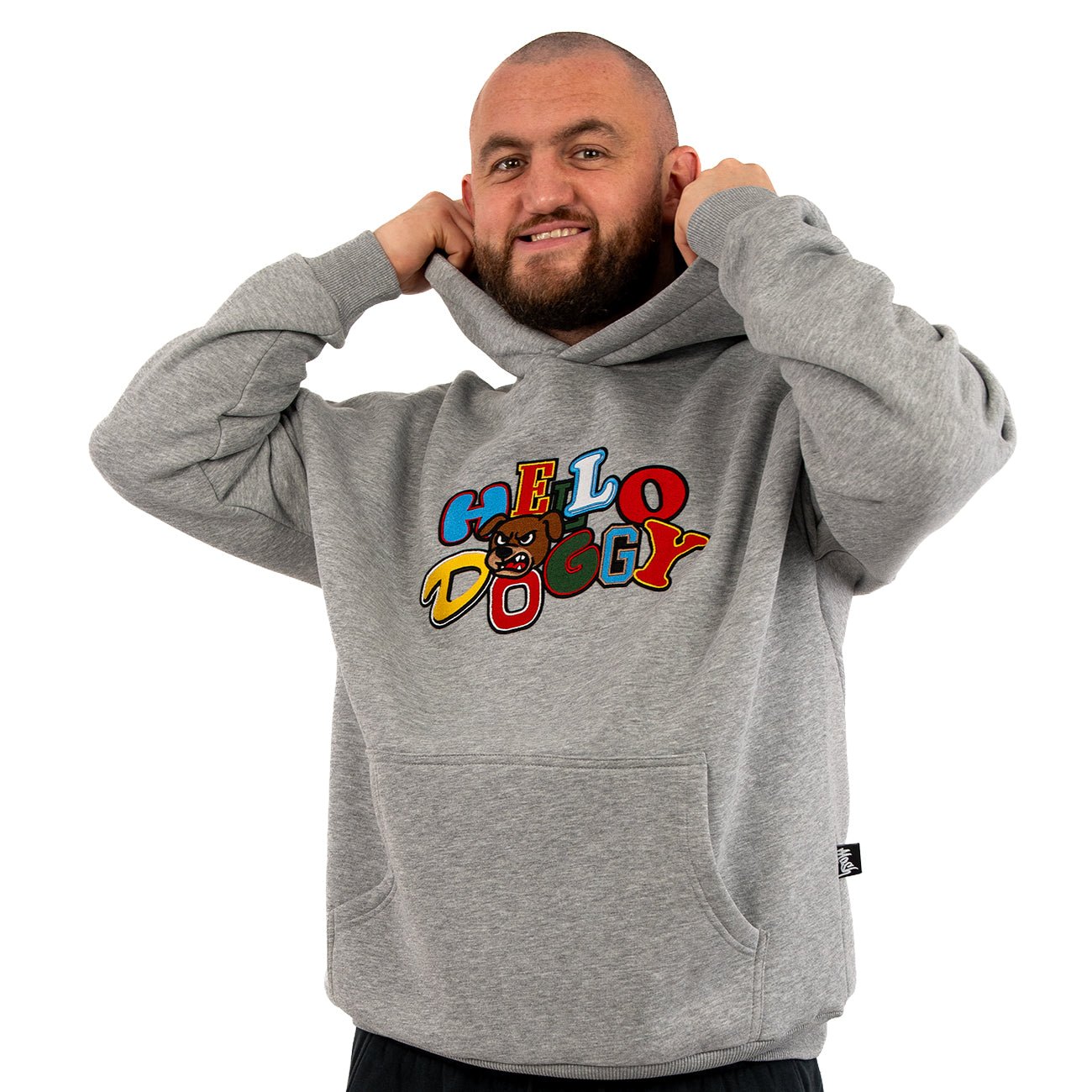 Hello Doggy Hoodie – Grey Marl - Kecks