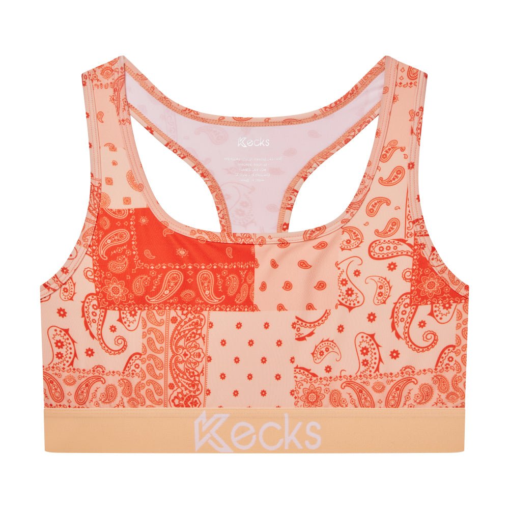 Peach Paisley Sports Bralette - Kecks