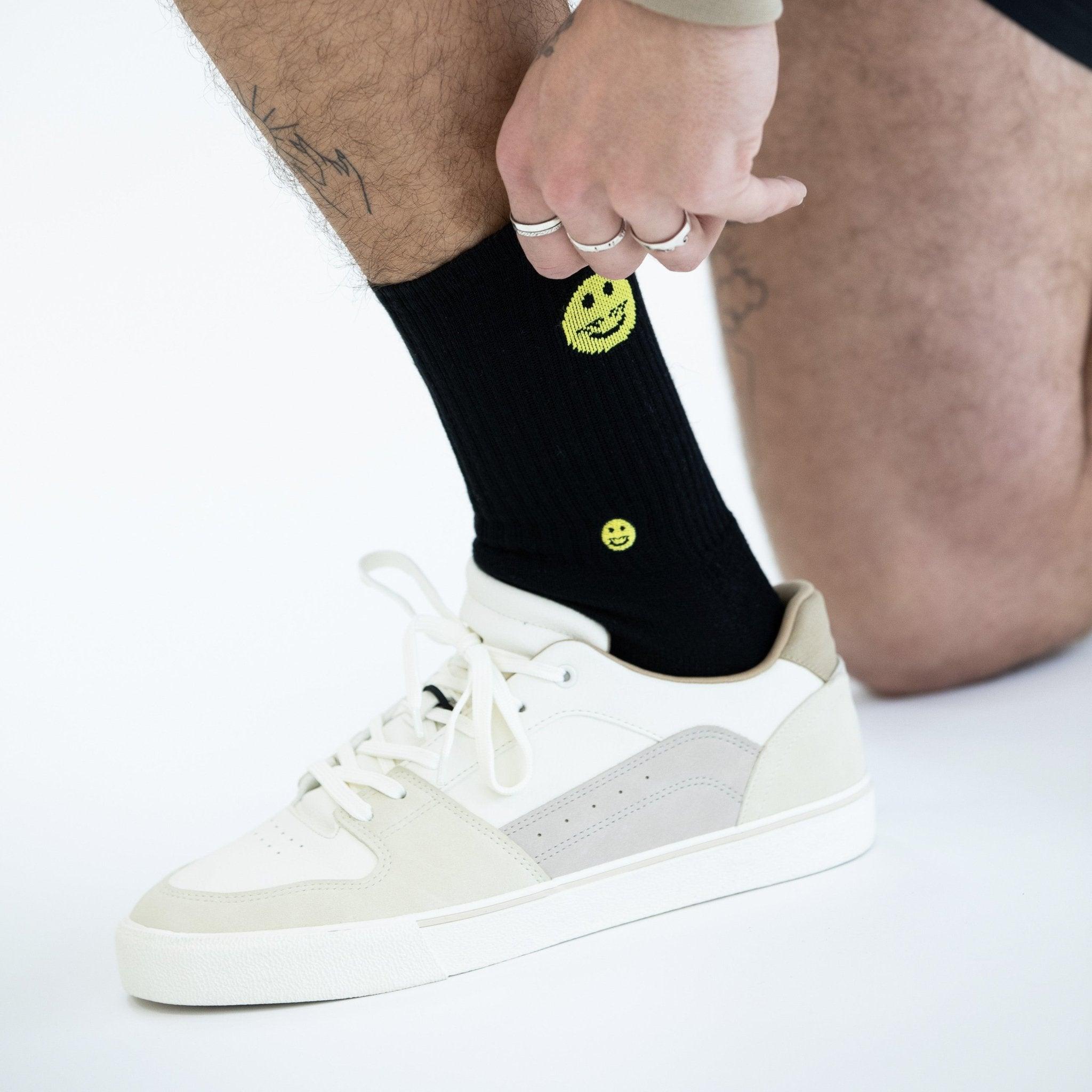 Smile Black Crew Sock - Kecks
