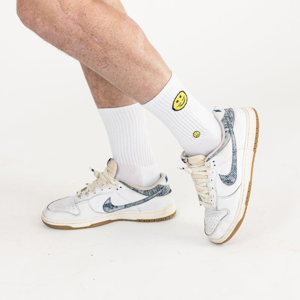 Smile White Crew Sock - Kecks