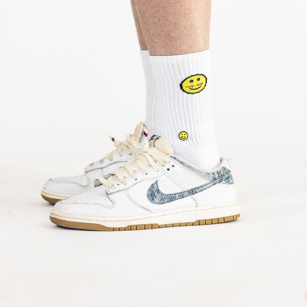 Smile White Crew Sock - Kecks