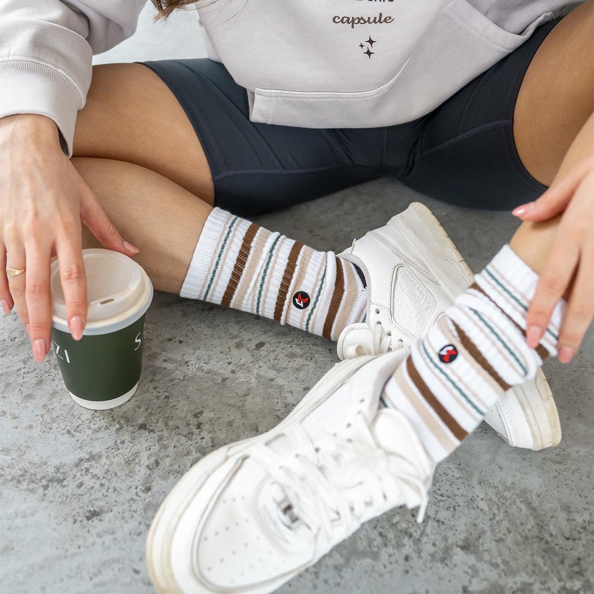 White Stripe Crew Sock - Kecks