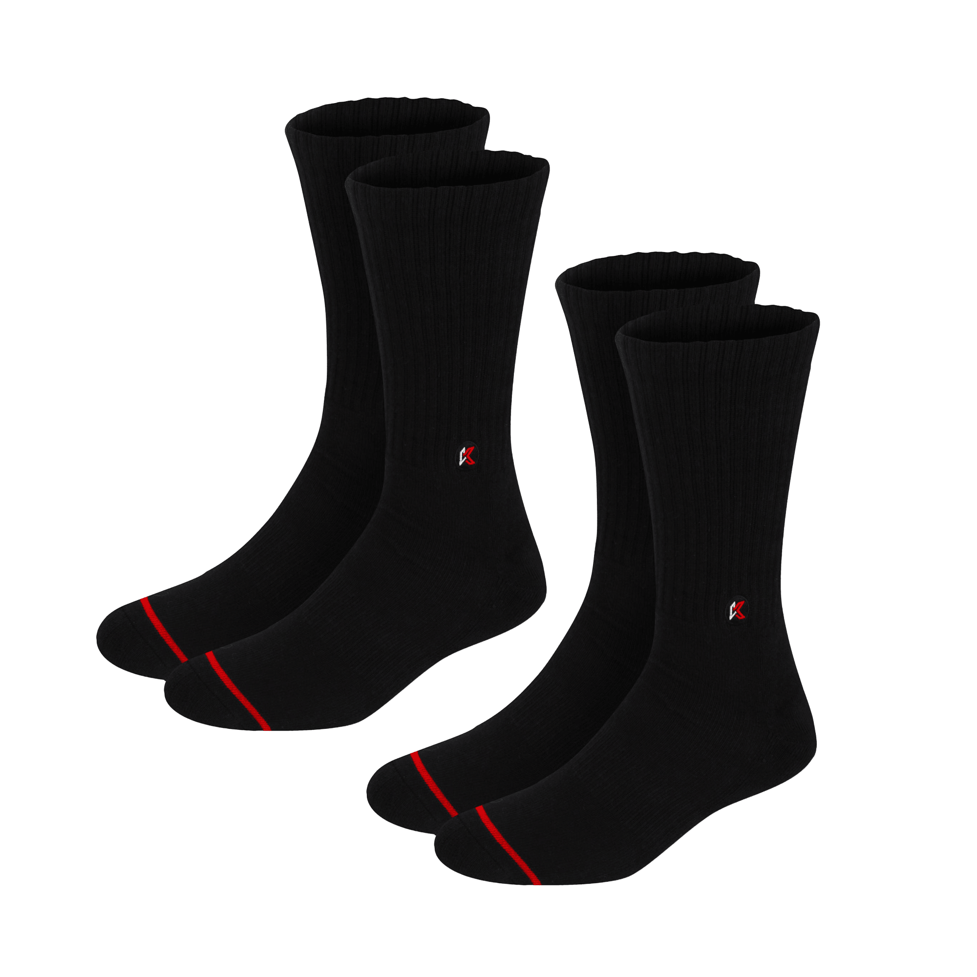 2 Pack Black Crew Sock - Kecks