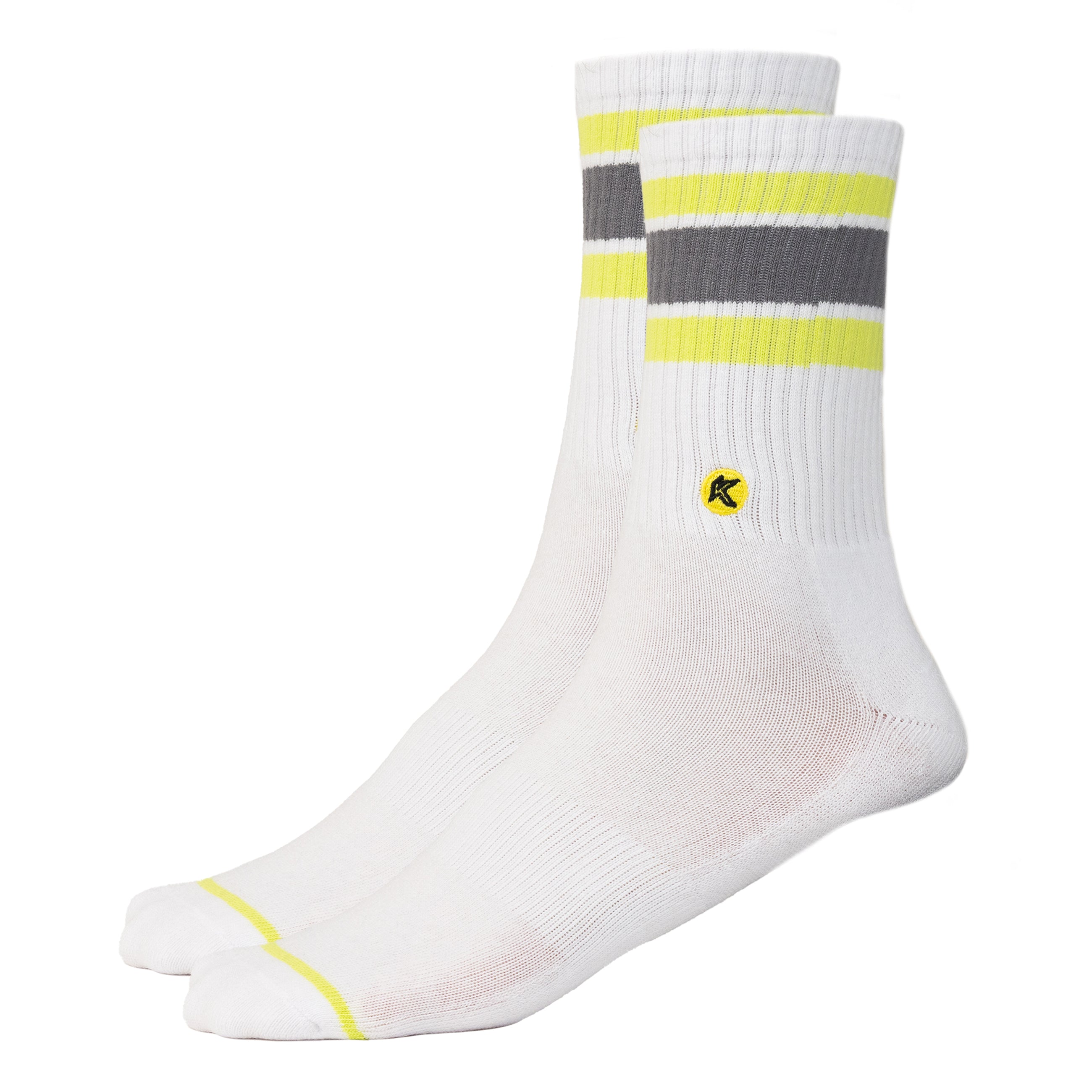 Neon White Crew Sock