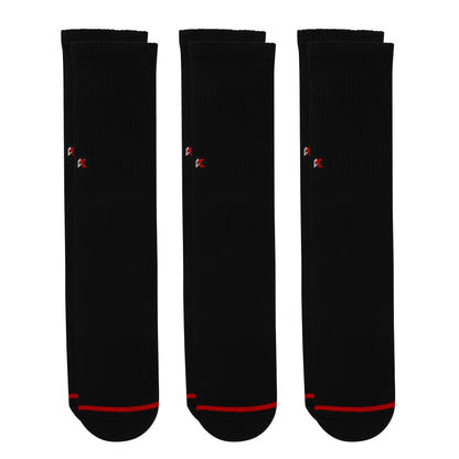 3 Pack Solid Black Crew Sock - Kecks