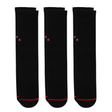 3 Pack Solid Black Crew Sock - Kecks