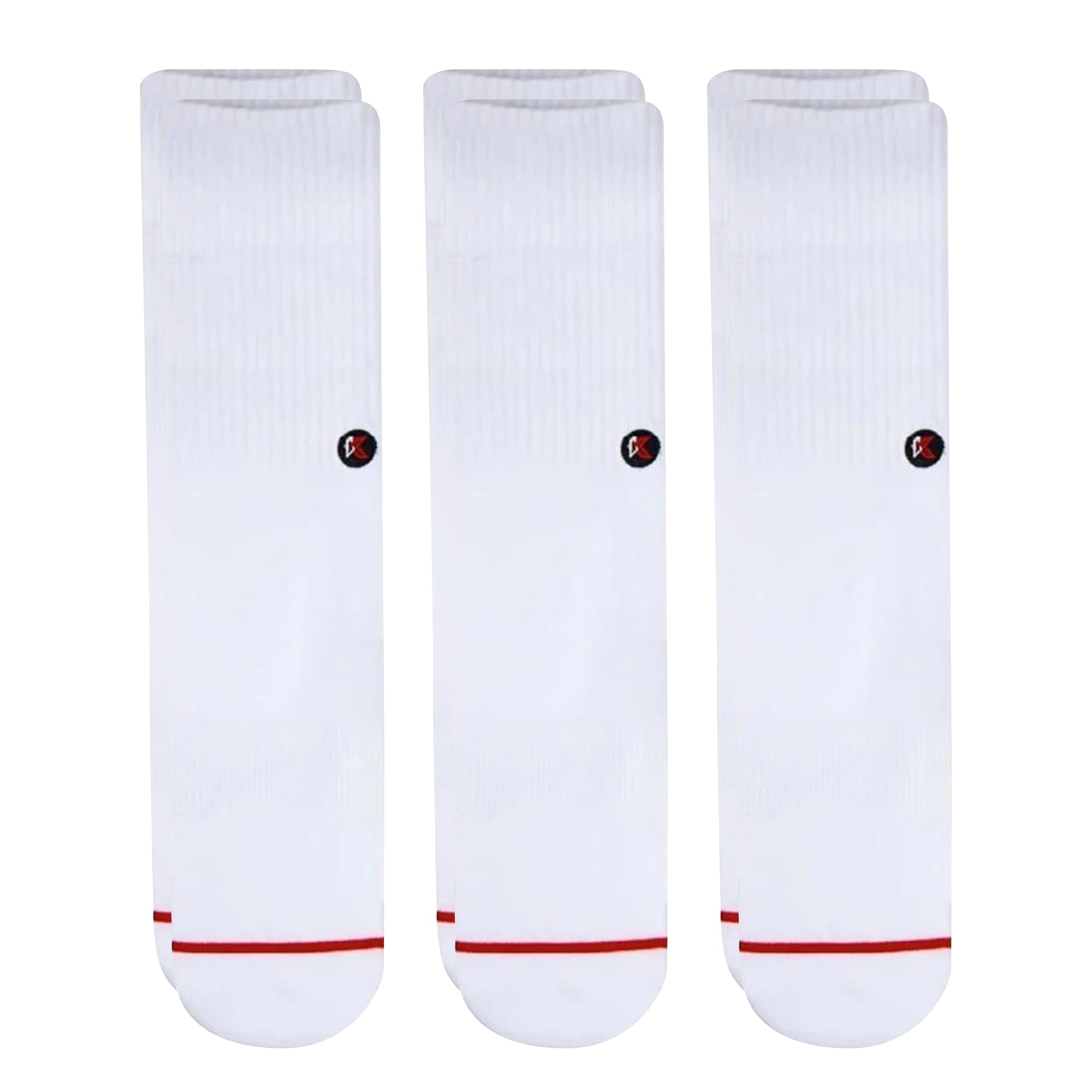 3 Pack Solid White Crew Sock - Kecks