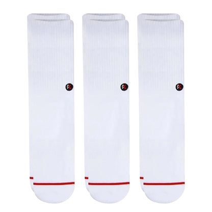 3 Pack Solid White Crew Sock - Kecks