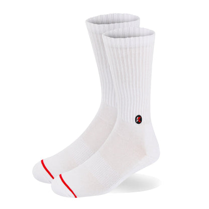 3 Pack Solid White Crew Sock - Kecks