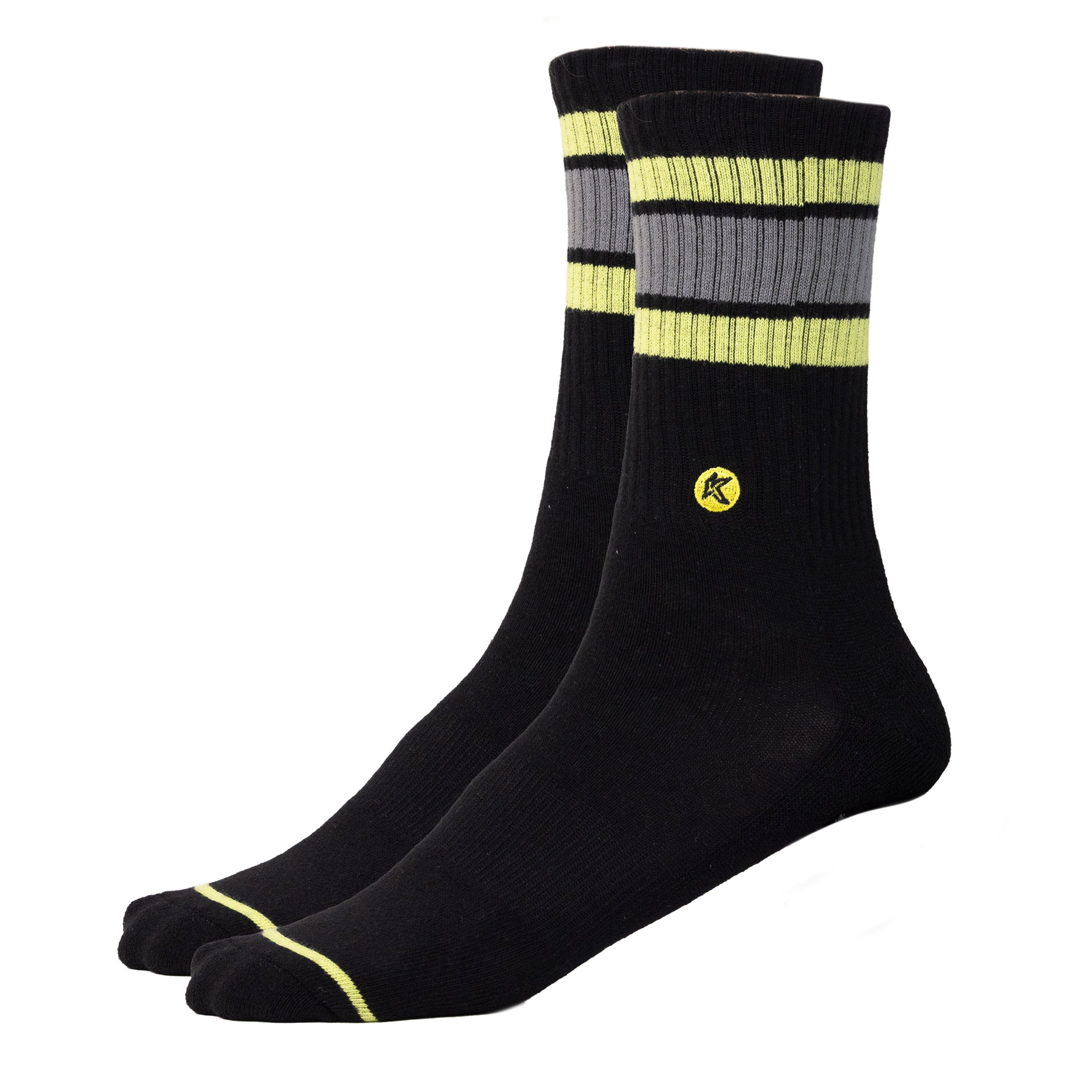 Neon Black Crew Sock