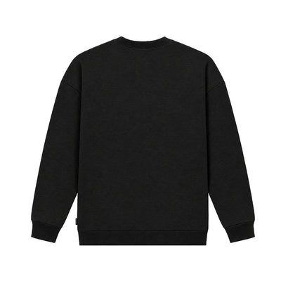 Kecks black crew neck sweatshirt, back view