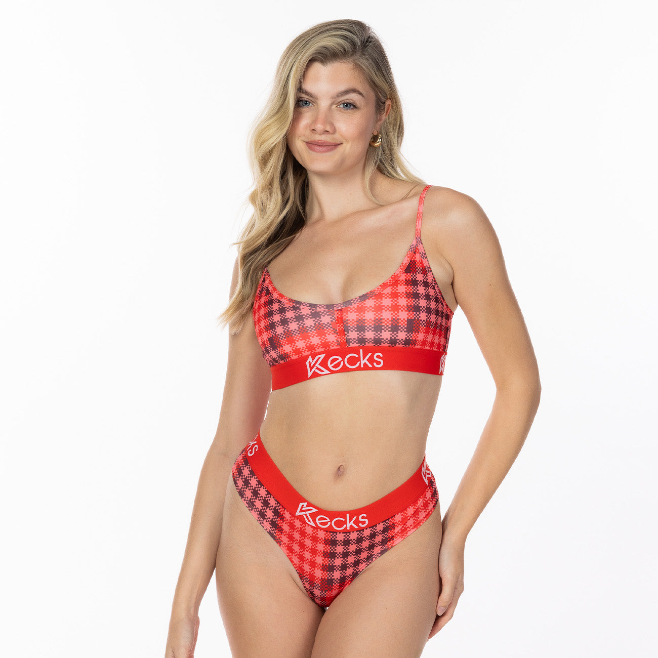 Cherry Plaid Lounge Bralette