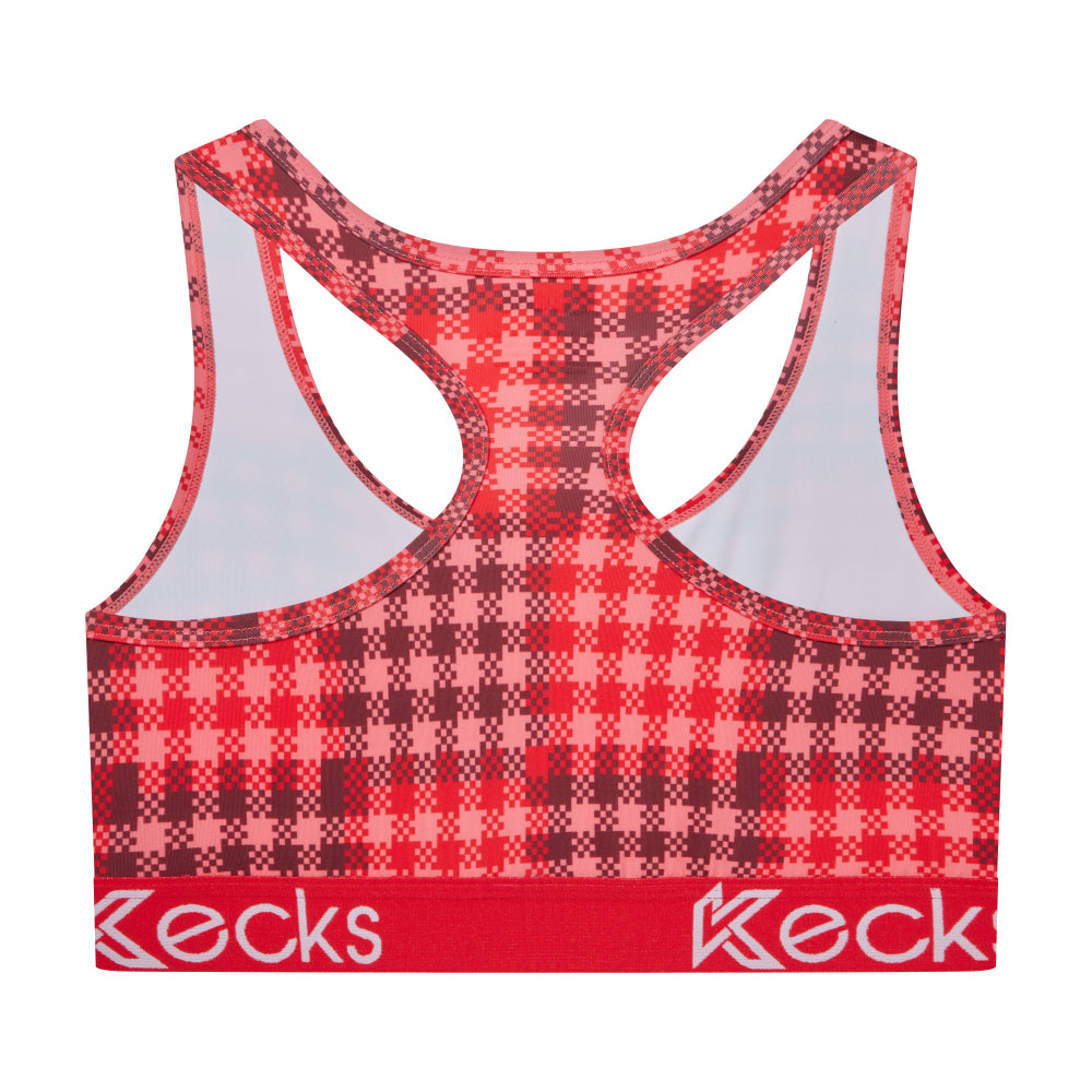 Cherry Plaid Sports Bralette