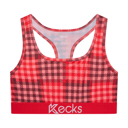 Cherry Plaid Sports Bralette