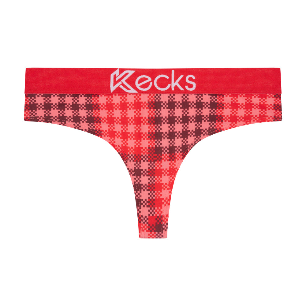 Cherry Plaid Thong