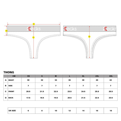 Kecks Thong Size Chart