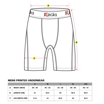 Kecks Mens Boxer Shorts Size Chart