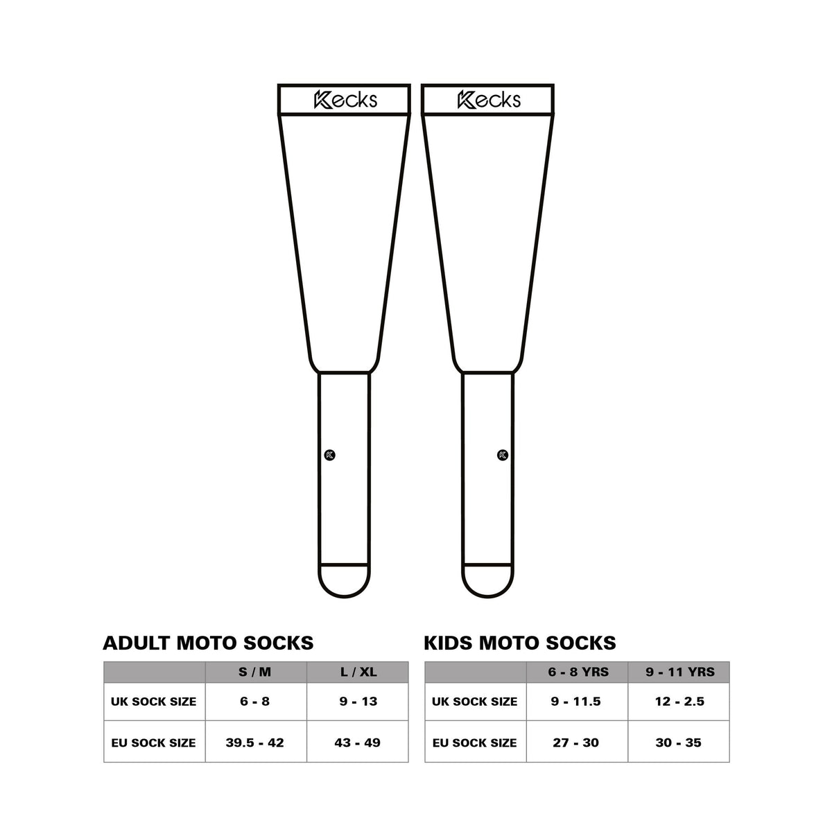Moto Sock Size Chart