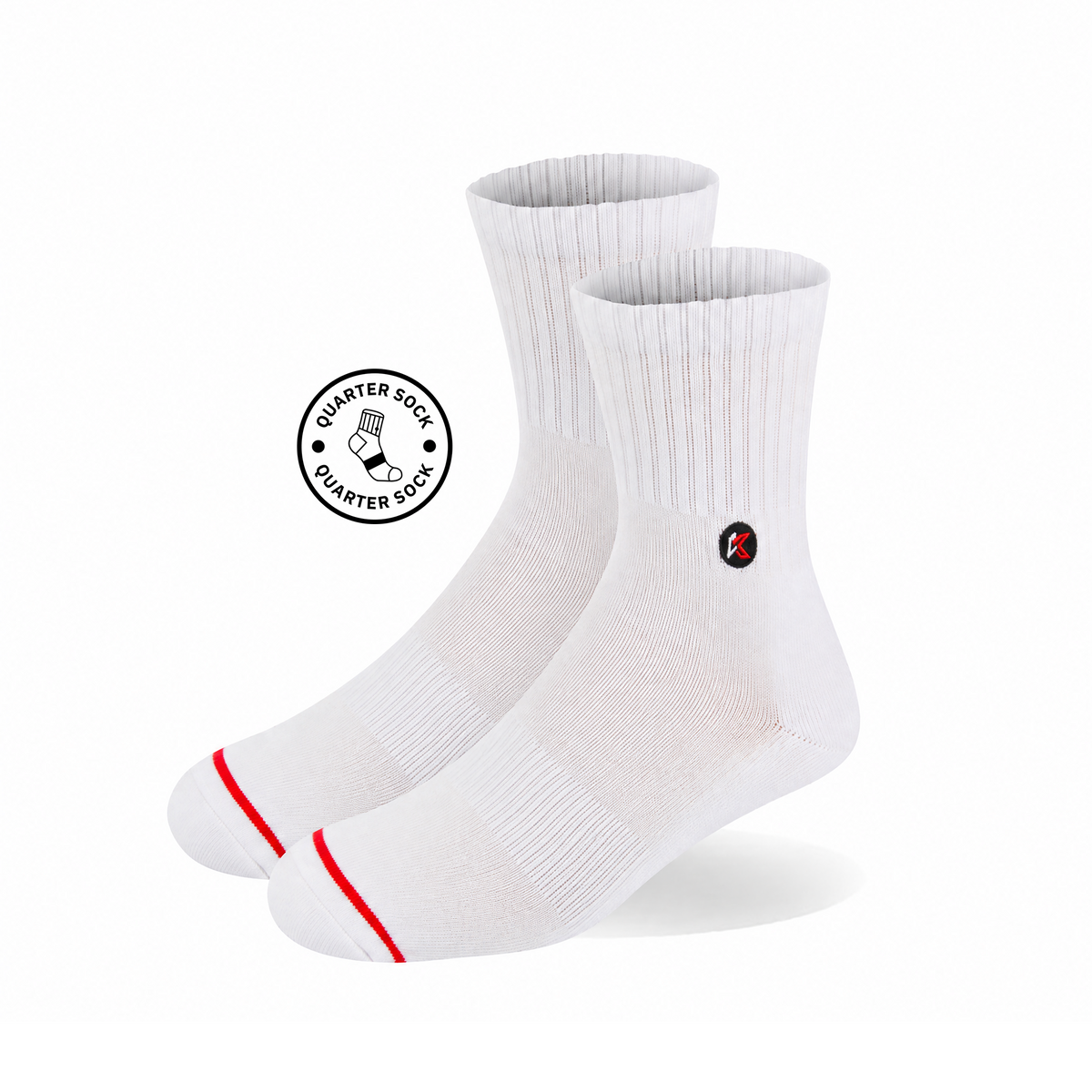 White Quarter Crew Sock - Kecks