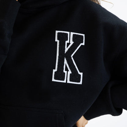 Black Appliquéd Relax Hoodie - Kecks