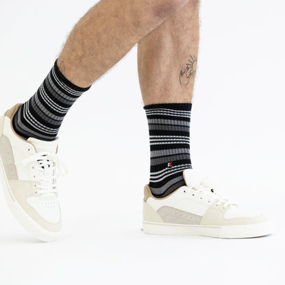 Black Stripe Crew Sock - Kecks