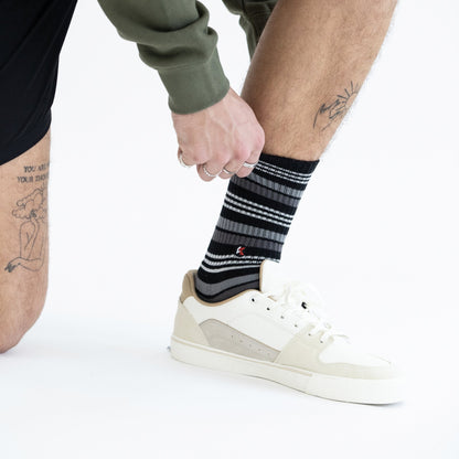 Black Stripe Crew Sock - Kecks