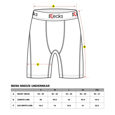 Kecks Breeze size chart