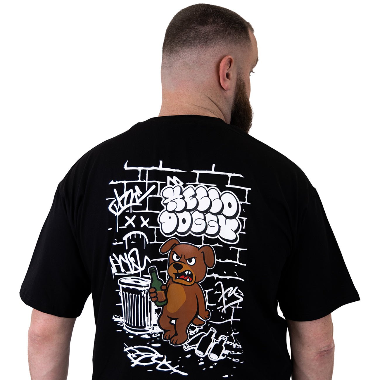 Bubble Hello Doggy T Shirt Black - Kecks