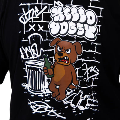 Bubble Hello Doggy T Shirt Black - Kecks