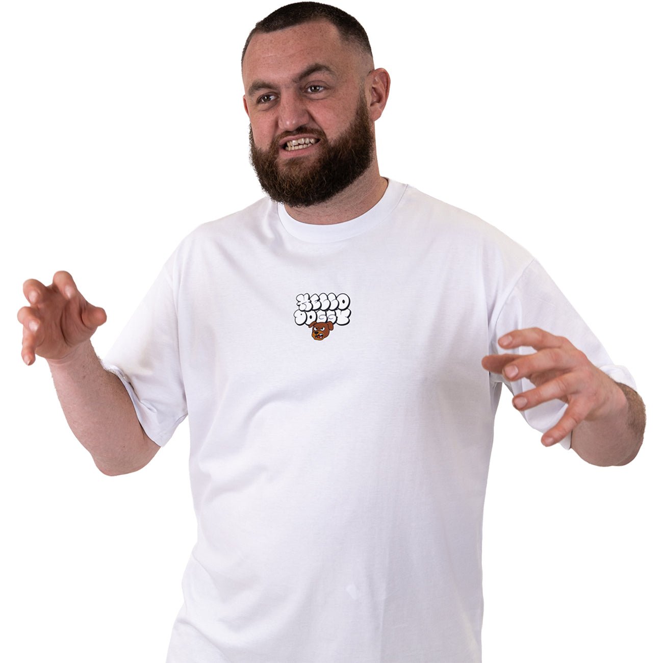 Bubble Hello Doggy T Shirt White - Kecks