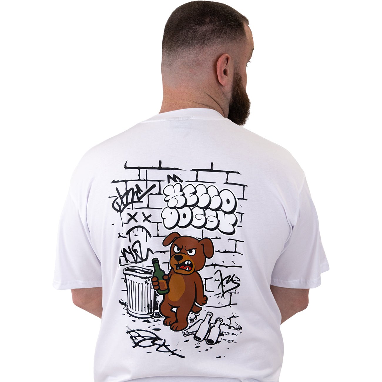 Bubble Hello Doggy T Shirt White - Kecks