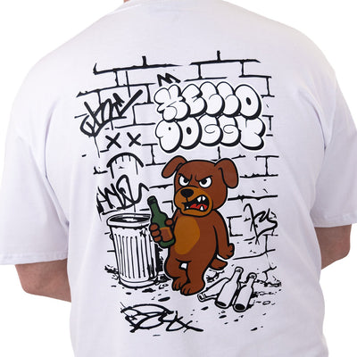 Bubble Hello Doggy T Shirt White - Kecks