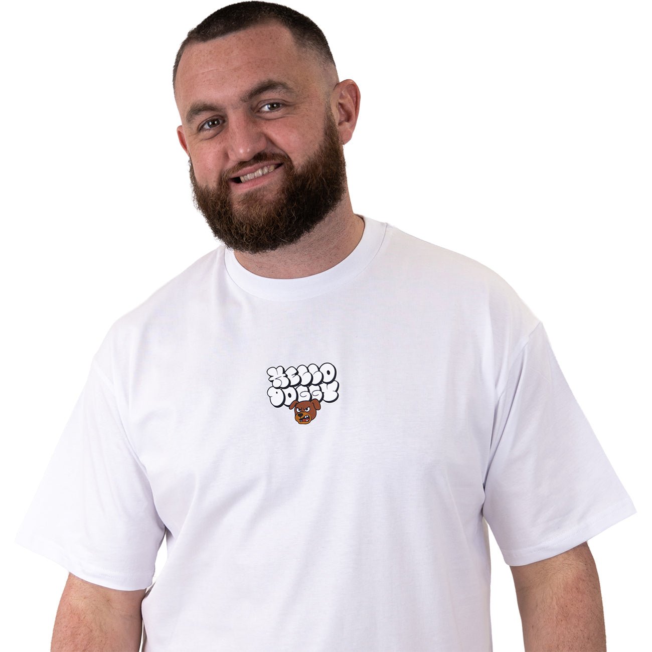 Bubble Hello Doggy T Shirt White - Kecks