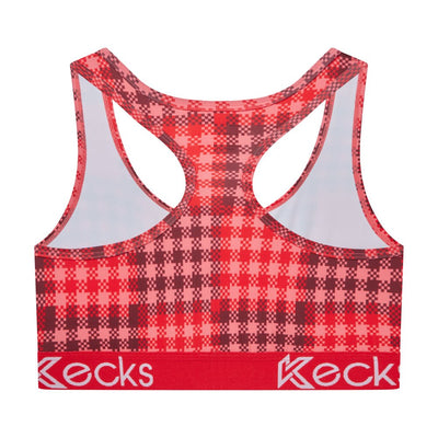 Cherry Plaid Sports Bralette - Kecks