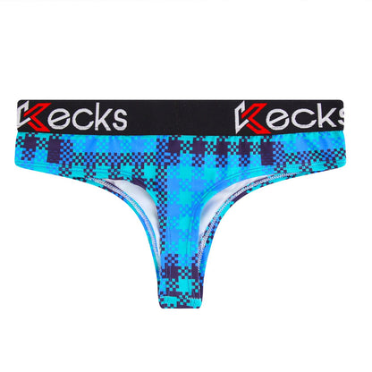 Cyan Plaid Thong - Kecks