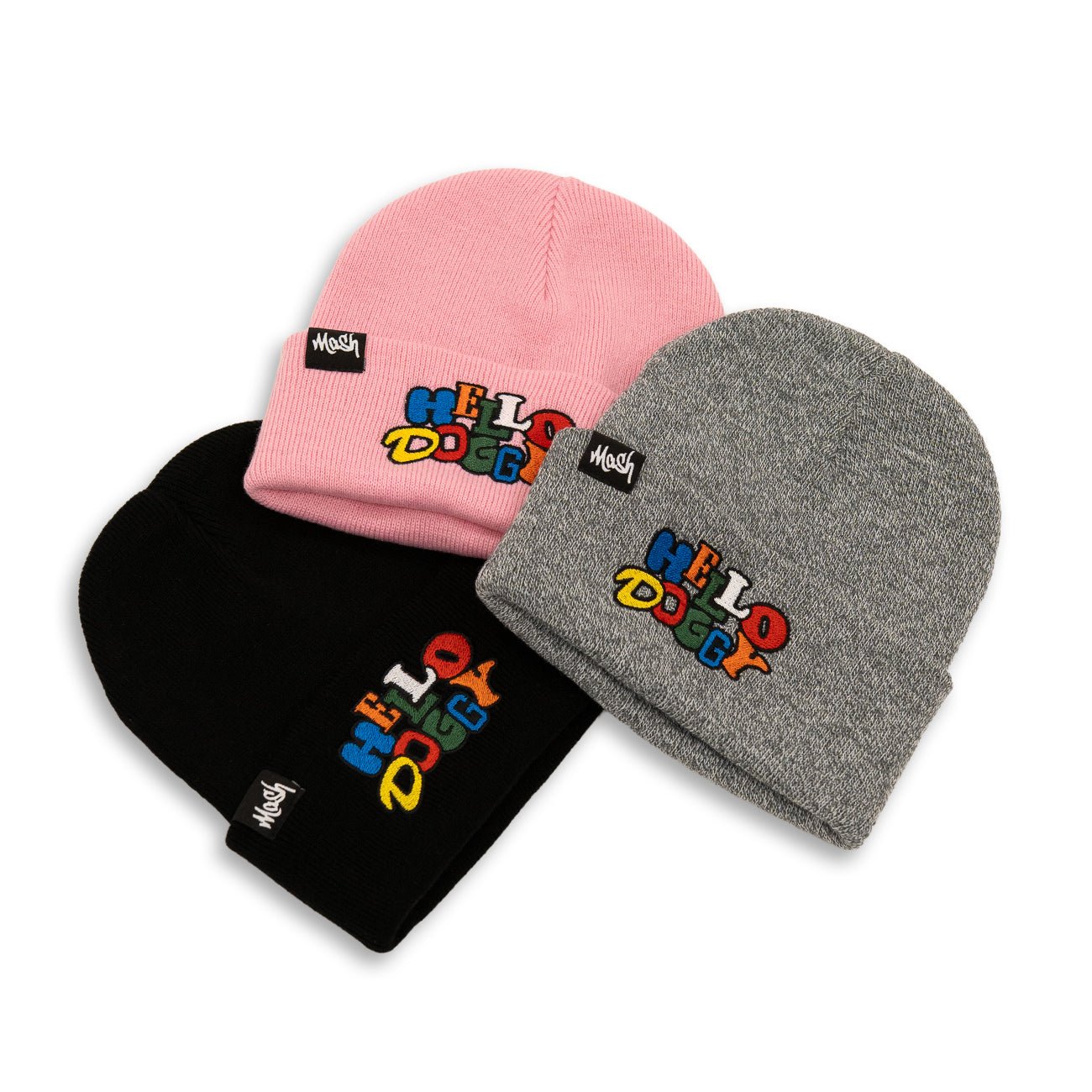 Hello Doggy Black Beanie Hat - Kecks