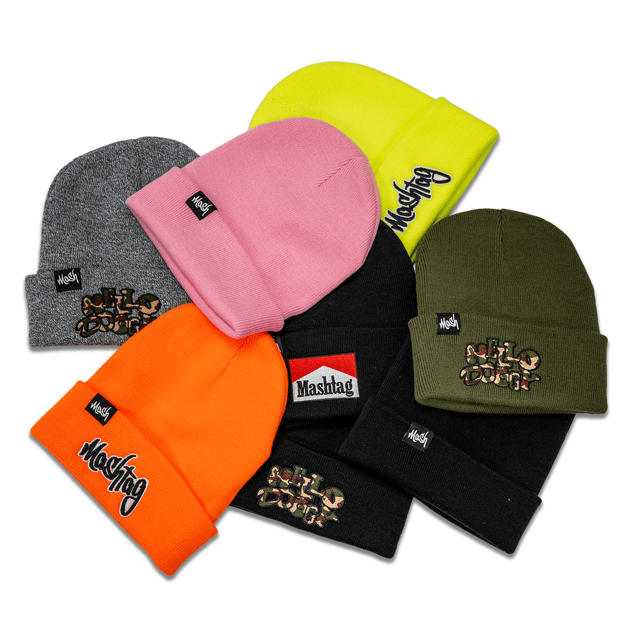 Hello Doggy Camo Black Beanie Hat - Kecks